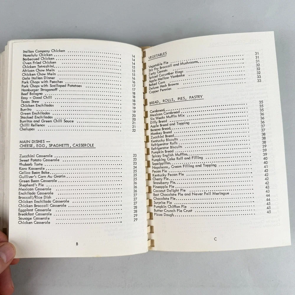 Vintage Favorite Recipes from Our Best Cooks Cookbook Plastic Comb Bound 1980's
